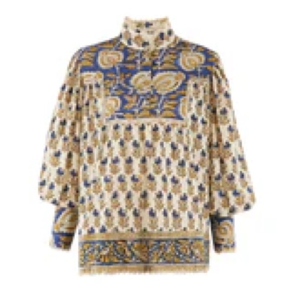 NWT The Shirt by Rochelle Behrens The Tara Shirt in Golden Print S